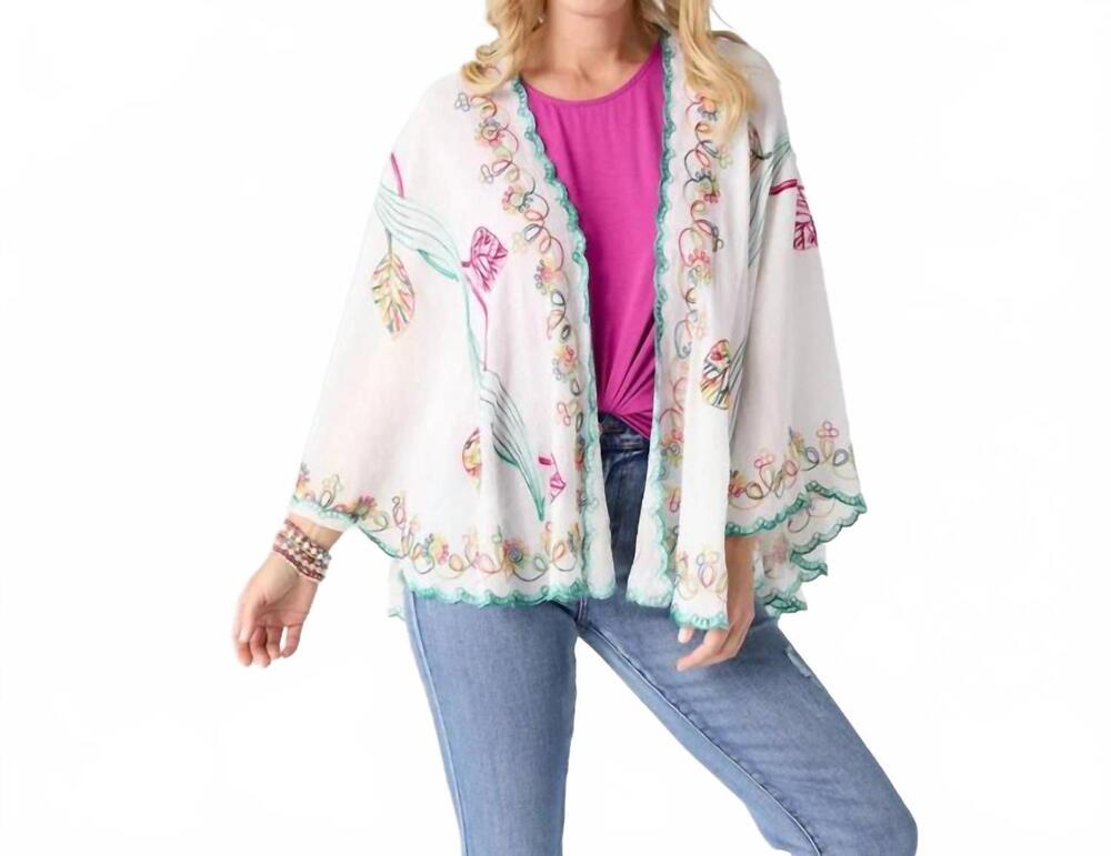 NEW COCO + CARMEN jovie embroidered wrap in white